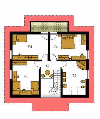 Plan de sol du premier étage - PREMIER 176